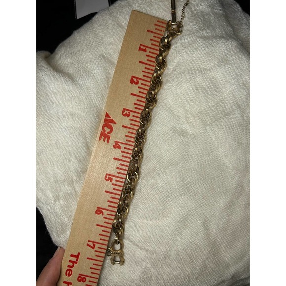 Antique Vintage Gold Link Bracelet with Detachable Safety chain - Picture 3 of 3